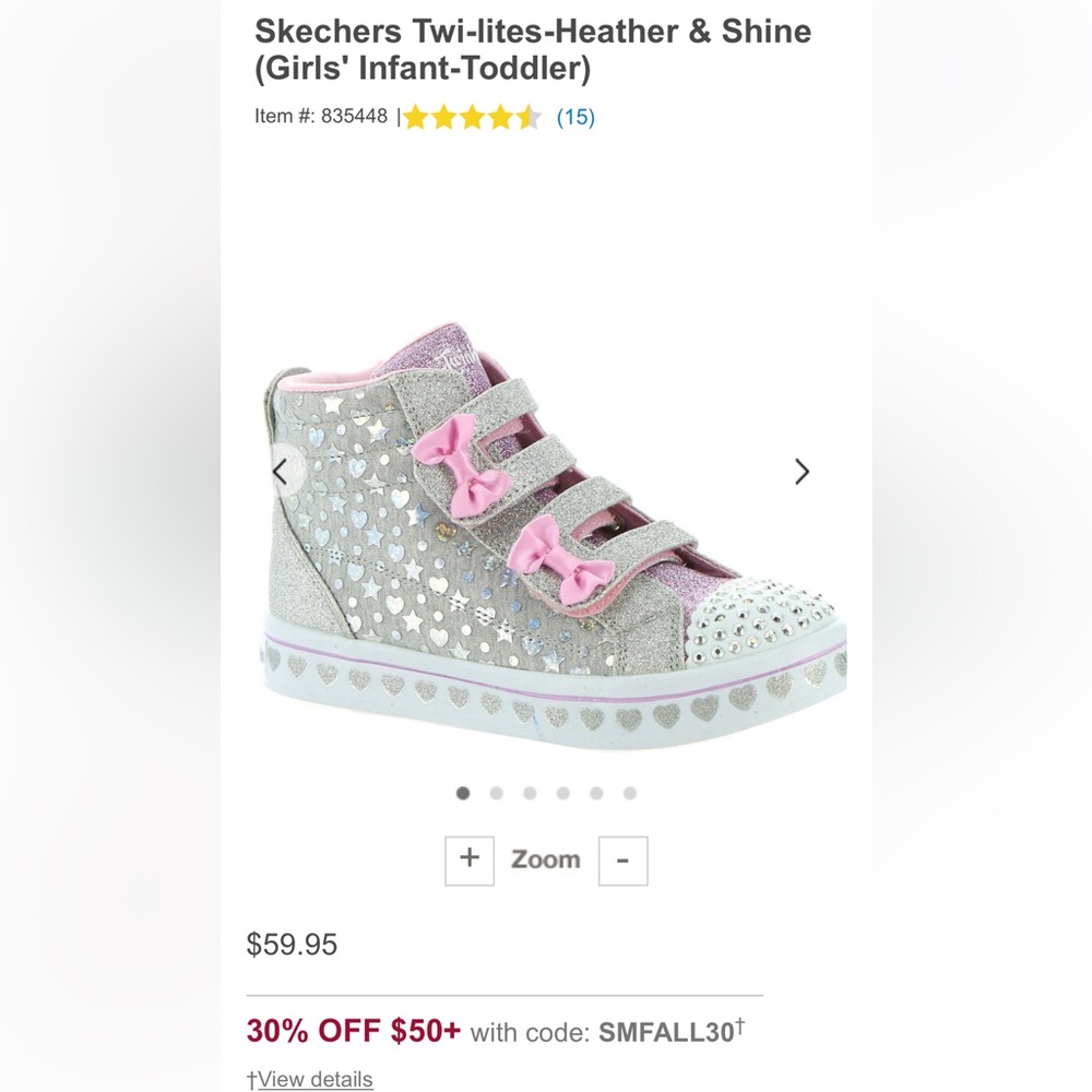 Size 5 toddler girls Sketchers Twinkle Toes shoes